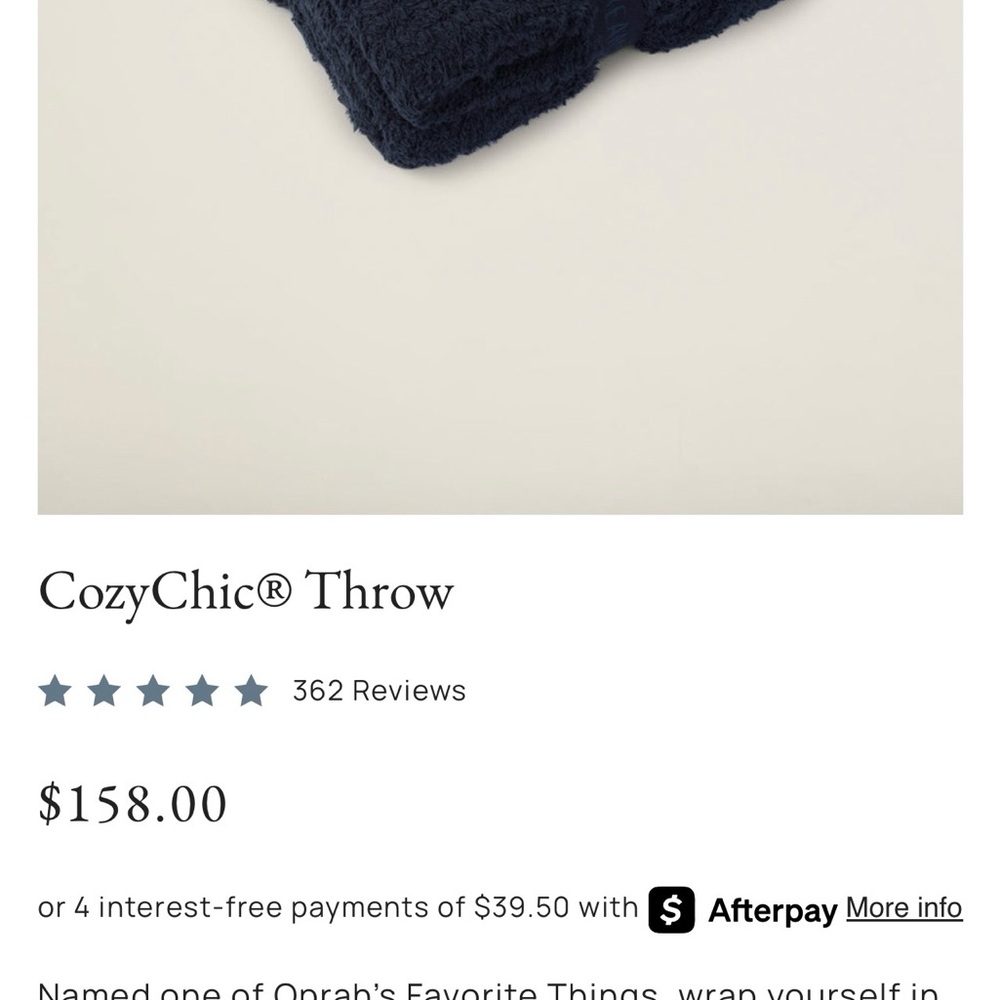 Barefoot Dreams CozyChic Throw blanket - Indigo - NWT - Picture 5 of 5